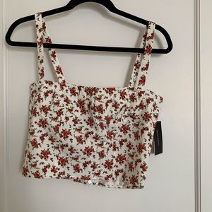 Danielle Bernstein Floral Cropped Tank
